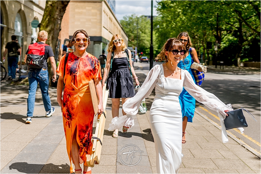 Walking through bristol city centre to bristol registry office